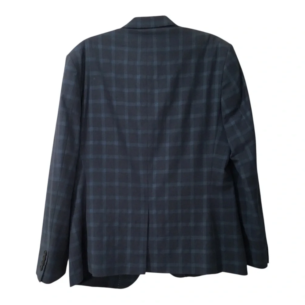 Nike Graham Men's Navy Windowpane Blazer - Classic Tailored Jacket 46R